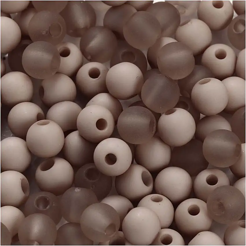 Plastpärlor Creativ CompanyD6 mm Hålstl 2 mm 40 g/1 FörpLjusgrå