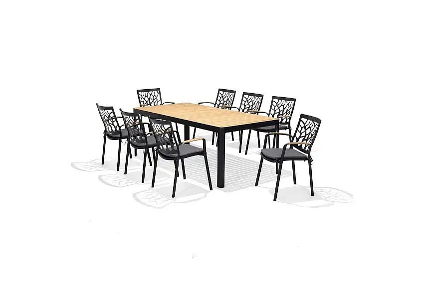Utomhusmöbelgrupp Lifestyle Garden Portals 209 cm 8 trädskärarstolar