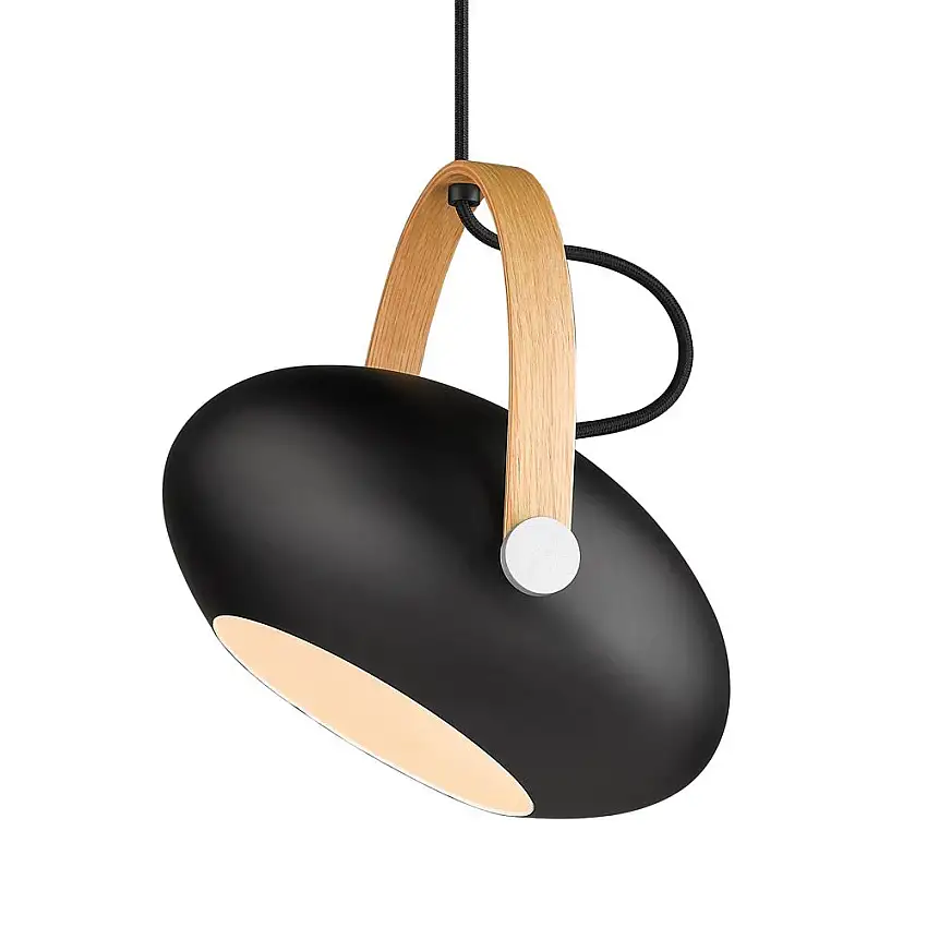Taklampa Halo DesignD.C E27Svart/Trä, Diameter: 260 mm