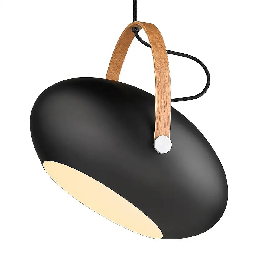 Taklampa Halo DesignD.C E27Svart/Trä, Diameter: 400 mm