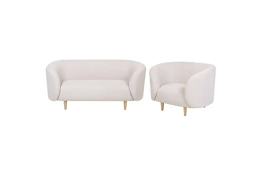3-sits Soffgrupp Loen Beige/guld Beige/guld