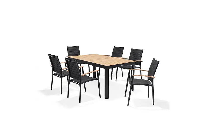 Utomhusmöbelgrupp Lifestyle Garden Portals 161 cm 6 lite carverstolar