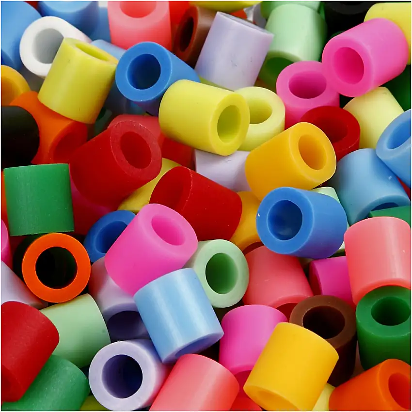 Rörpärlor Creativ CompanyStl 10x10 mm Hålstl 5,5 mm Jumbo 1 FörpKompletterande Färger, 3200 st