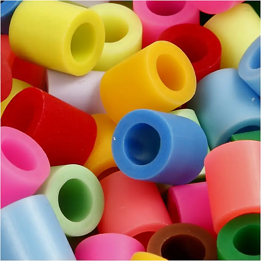 Rörpärlor Creativ CompanyStl 10x10 mm Hålstl 5,5 mm Jumbo 1 FörpMixade färger, 2450 st