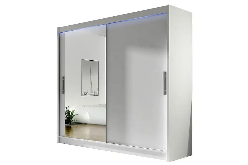 Scandinavian Choice Prag Garderob med Spegel 180x215 cm Vit