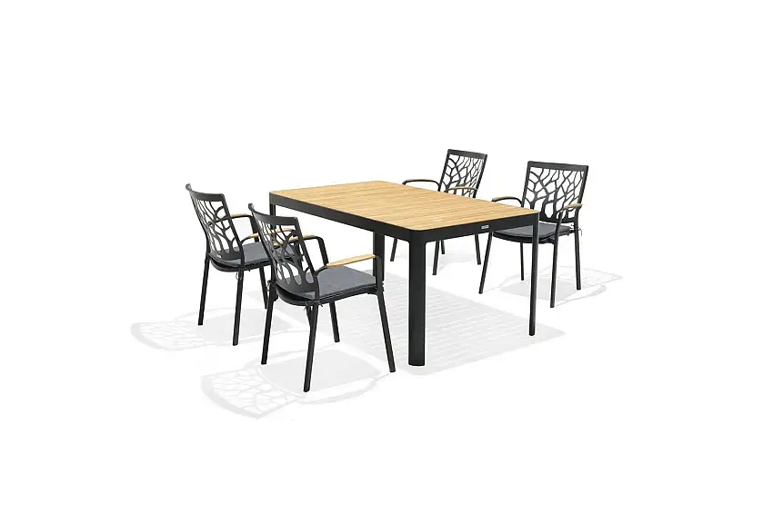 Utomhusmöbelgrupp Lifestyle Garden Portals 161 cm 4 trädskärarstolar