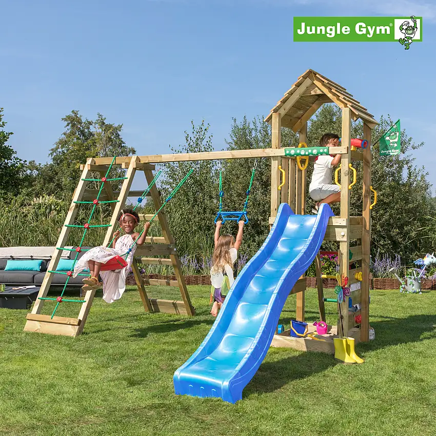 Klätterställning Jungle GymCocoon 2 Gungor RutschkanaBlå
