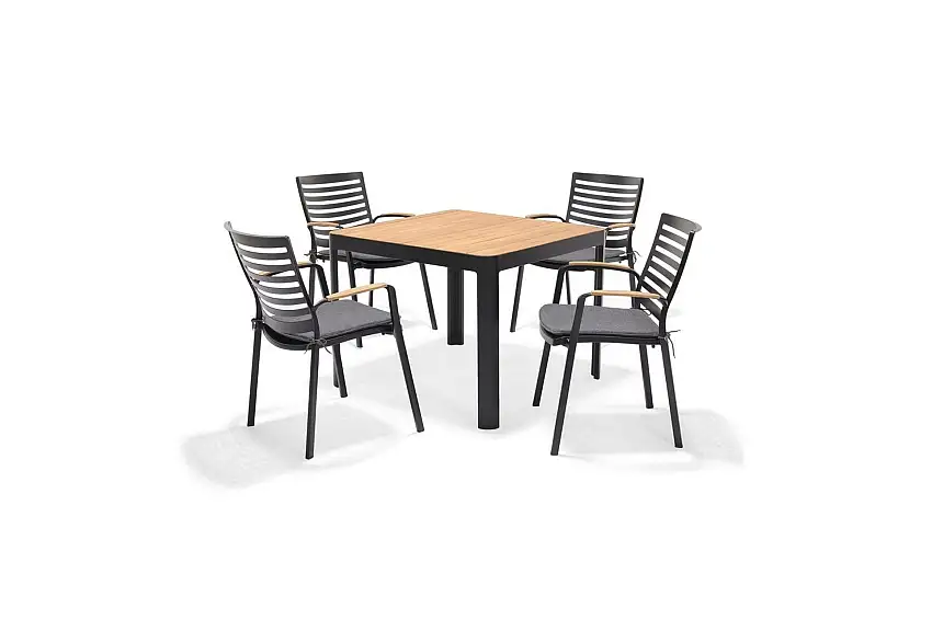 Utomhusmöbelgrupp Lifestyle Garden Portals 95 cm 4 carverstolar