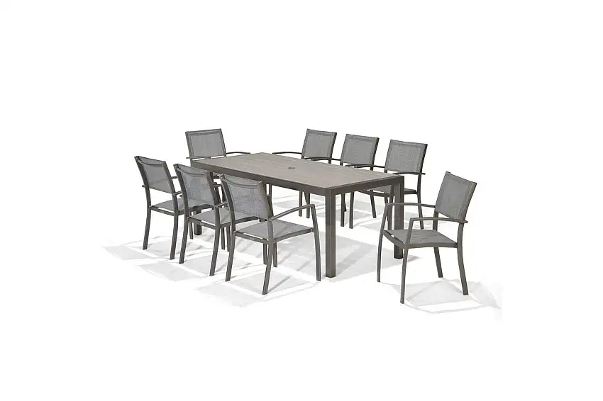 Utomhusmöbelgrupp Lifestyle Garden Solana 201 cm 8 carverstolar