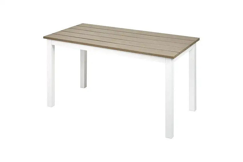 Trädgårdsbord Messina Ljus trä/vit, 52x96x50 cm