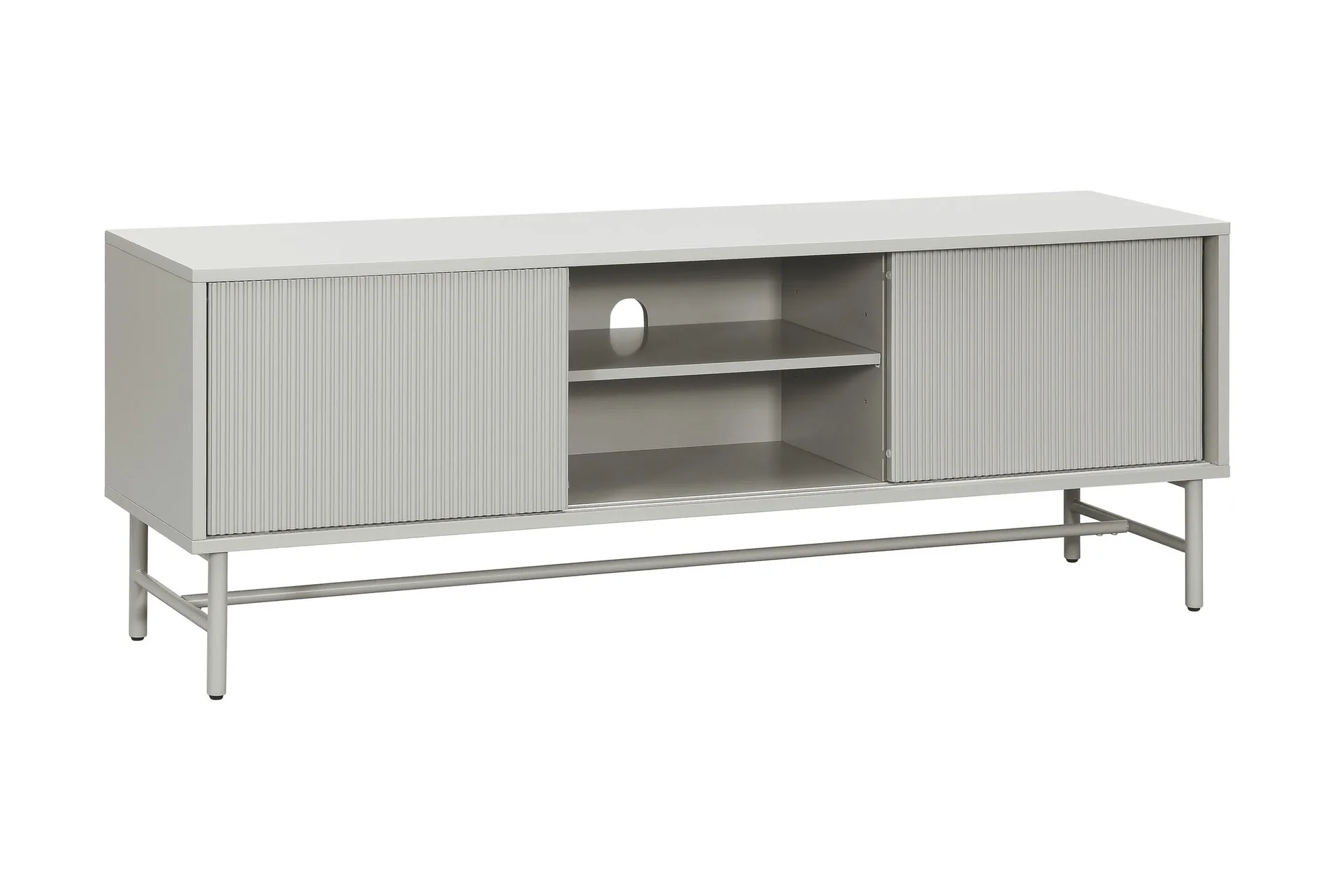Andrarum Matterhorn Smal tv-bänk med förvaring 40 cm djup 157 cm bred 58 cm hög Beige
