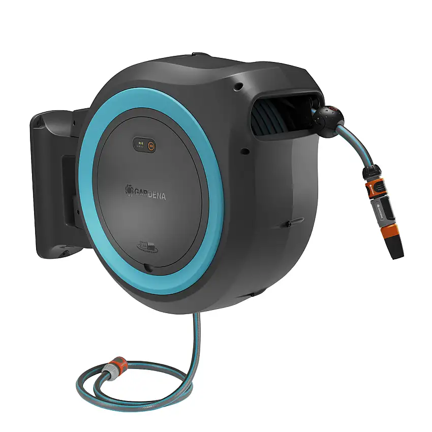 Slangbox GardenaBatteridriven PowerRoll XL 35 m Med Batteri & Laddare