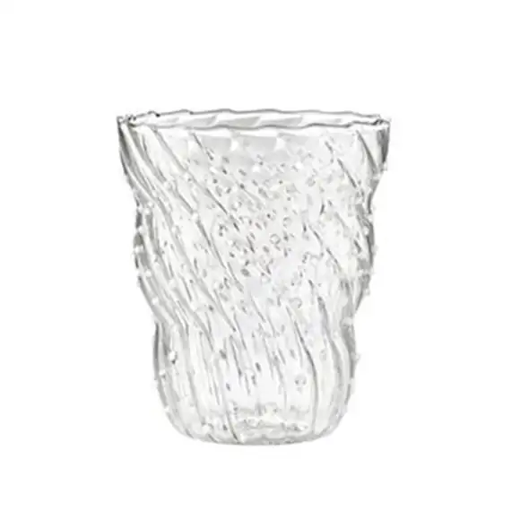 Dricksglas Twist Pua amber dots 37cl munblåst Italesse