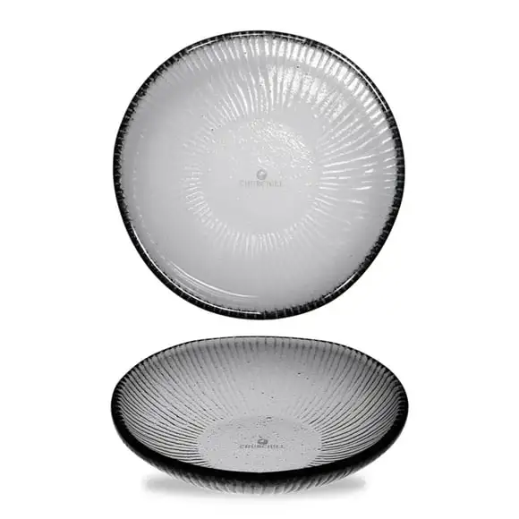 Tallrik Bamboo glas organic djup 17cm dusk Churchill