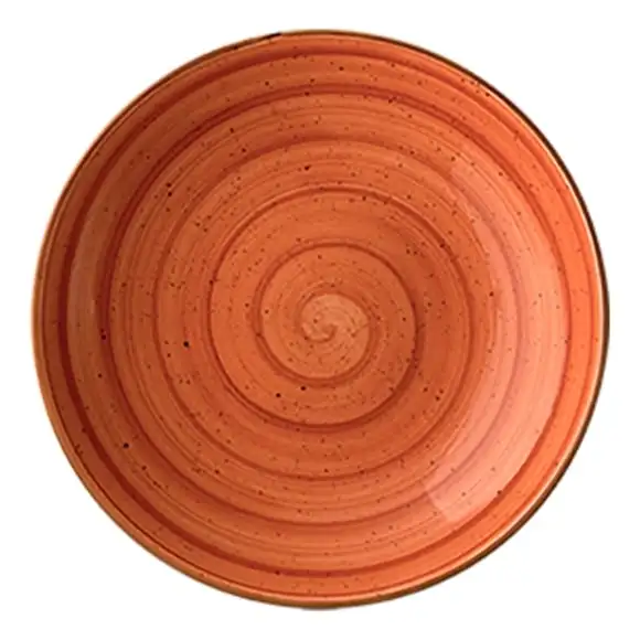 Tallrik Terracotta Bloom djup utan bräm 25cm Bonna