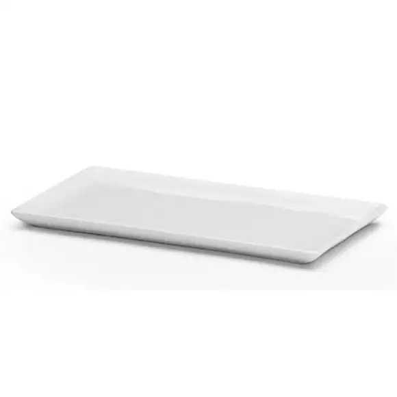 Tallrik fat porslin rektangulär 20x11cm vit