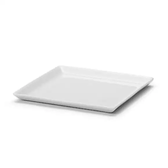 Tallrik fat porslin låg kant 20x20cm vit