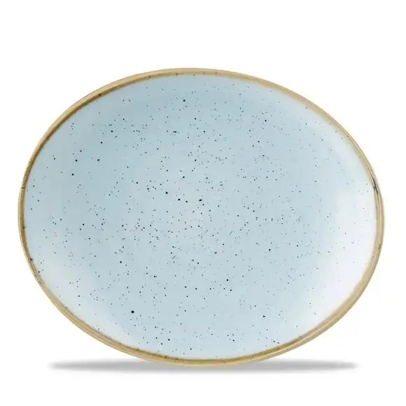 Tallrik Stonecast oval 19,2cm duck egg blue Churchill