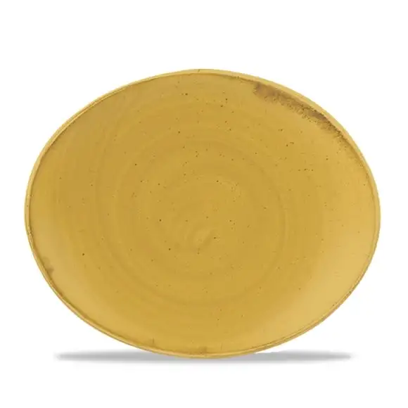Tallrik Stonecast oval 19,2cm mustard Churchill
