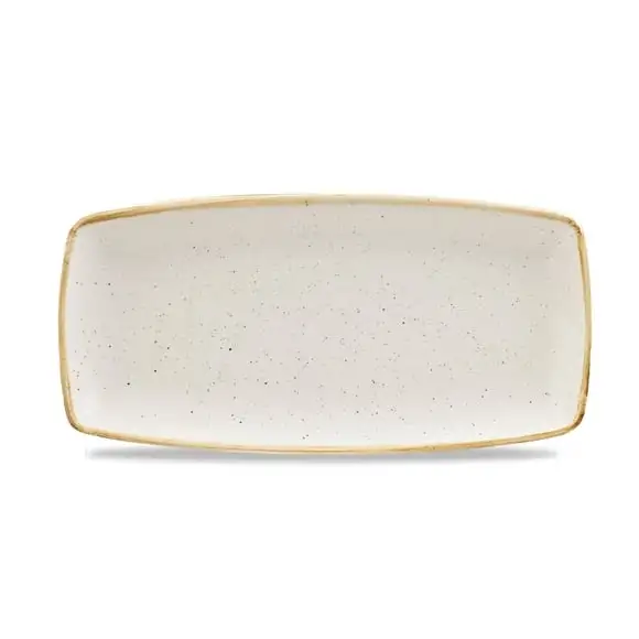 Tallrik Stonecast rek. 29,5x15cm barley white Churchill