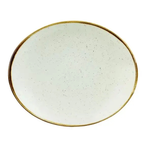 Tallrik Stonecast oval 19,2cm barley white Churchill