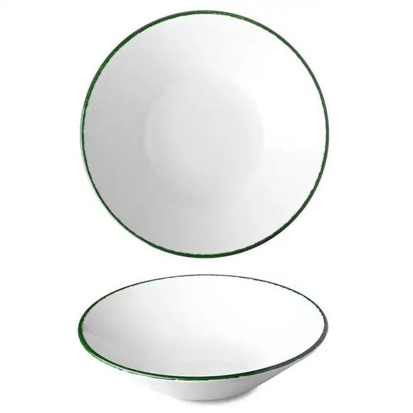 Tallrik Optimo Picnic djup 26cm grön kant