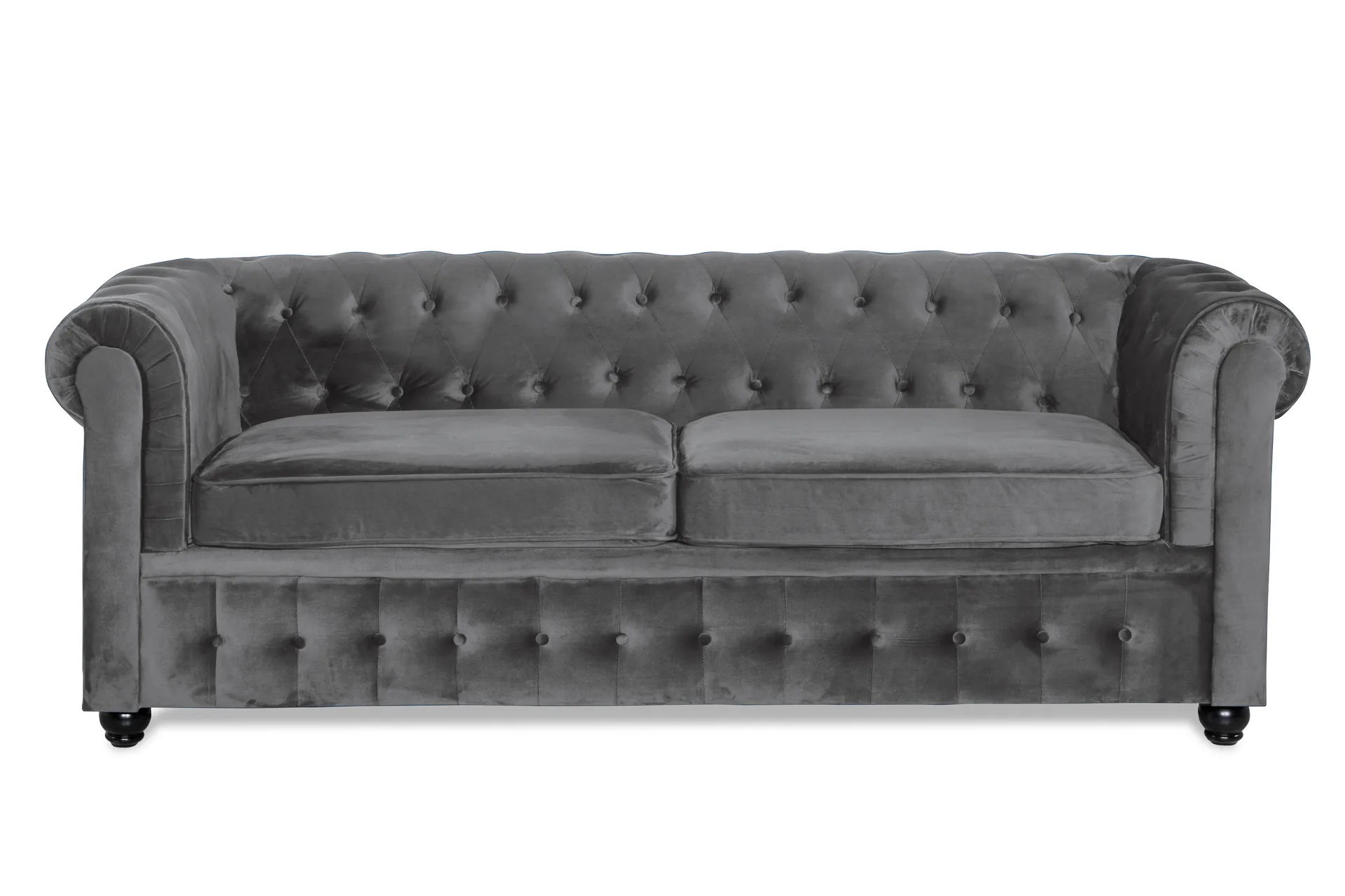 Chesterfield Deluxe 3-sits Framåtbäddad bäddsoffa i sammet