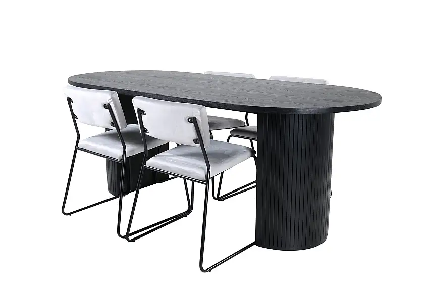 Bianca Matgrupp 200 cm Oval med 4 Kenth stolar