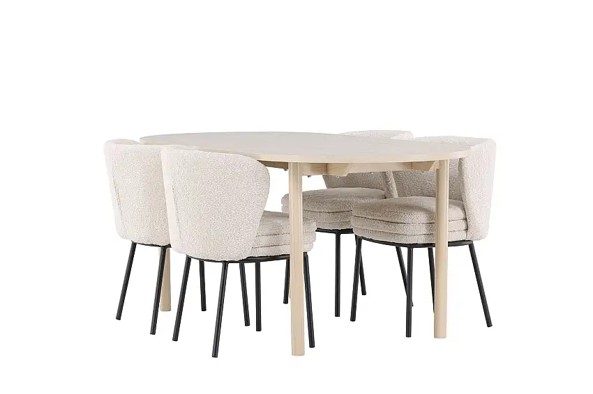 Andy Matgrupp 180 cm Oval med 4 Agnes stolar