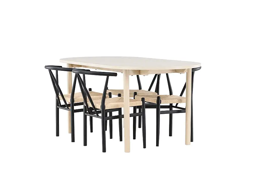 Andy Matgrupp 180 cm Oval med 4 Alfons stolar