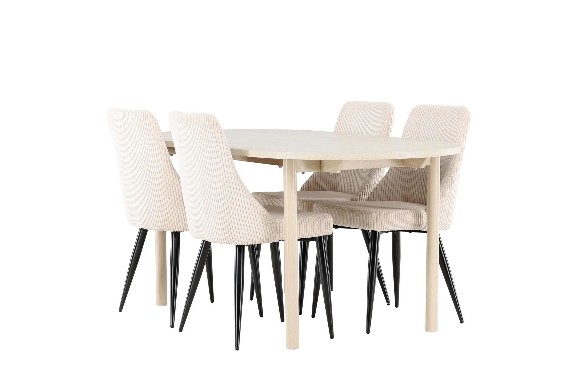 Andy Matgrupp 180 cm Oval med 4 Leone stolar