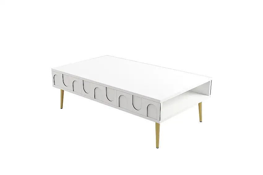 Hazim Soffbord 105 cm Vit/Guld