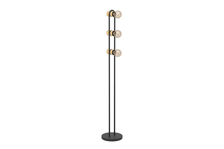 Eglo Golvlampa Eglo Chieveley med 3 Lampor Svart/Brun