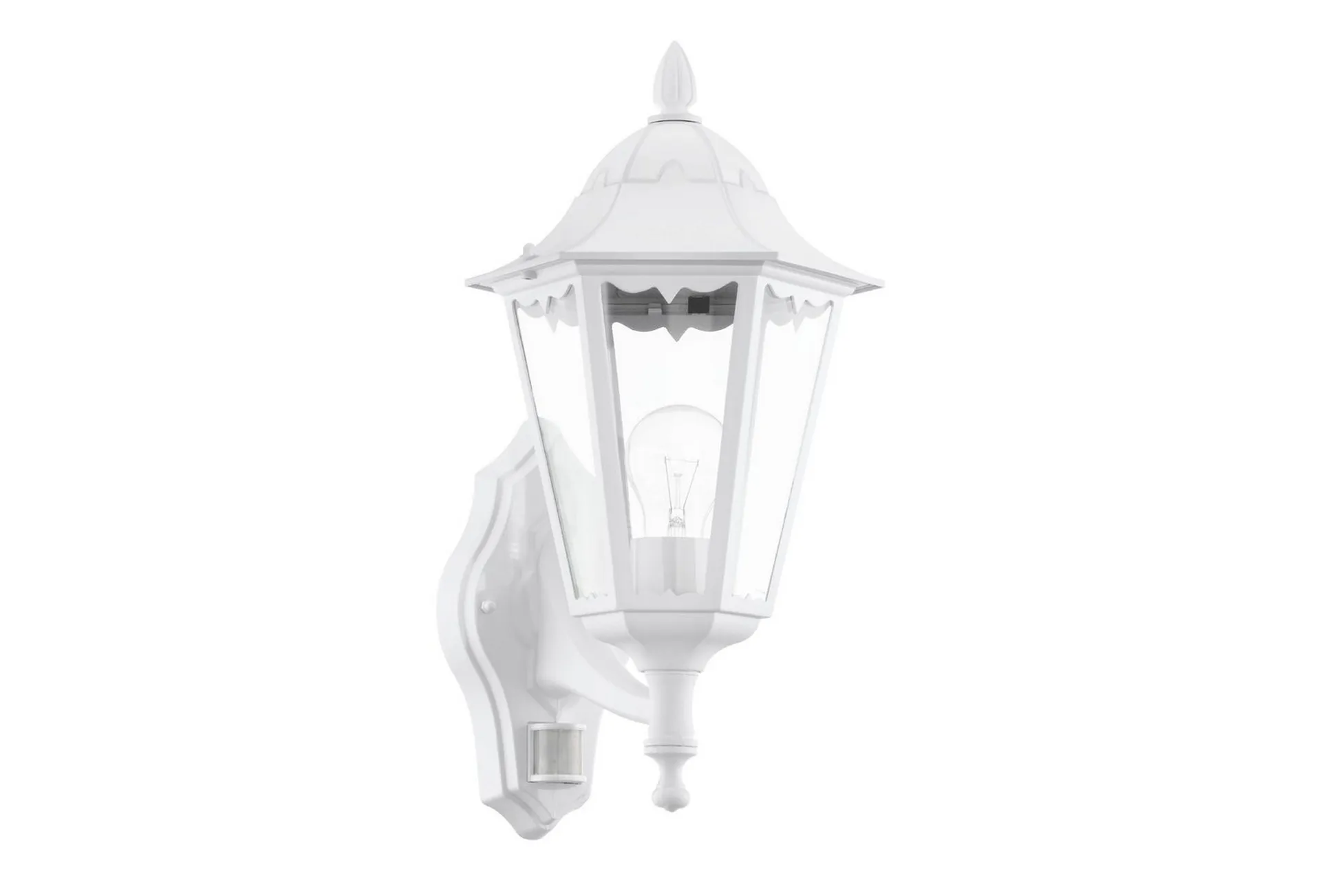 Eglo Vägglampa Utebelysning Eglo Navedo med Sensor Vit Klar Vit