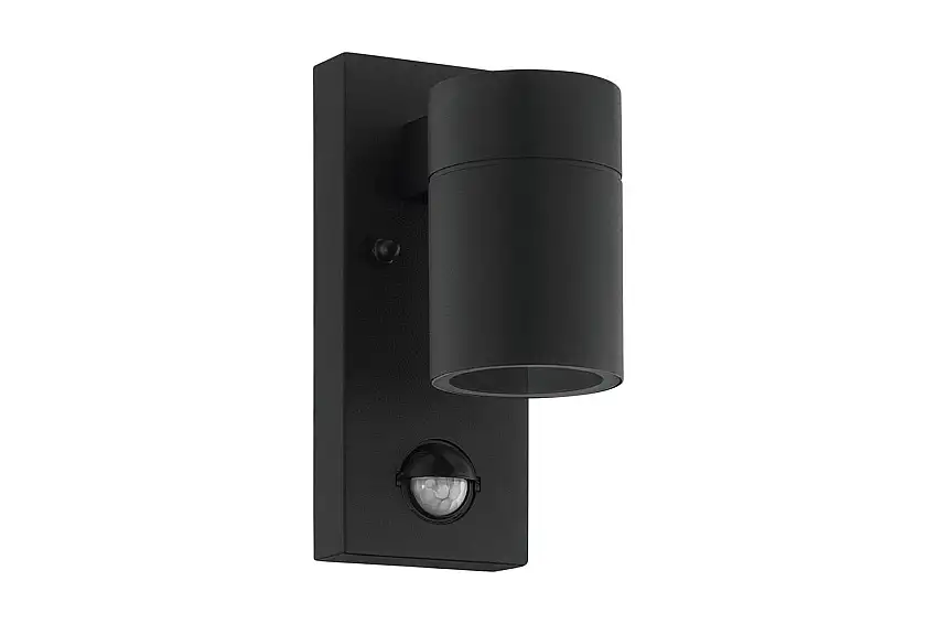 Eglo Vägglampa Utebelysning Eglo Riga 5 med Sensor Svart Klar Svart