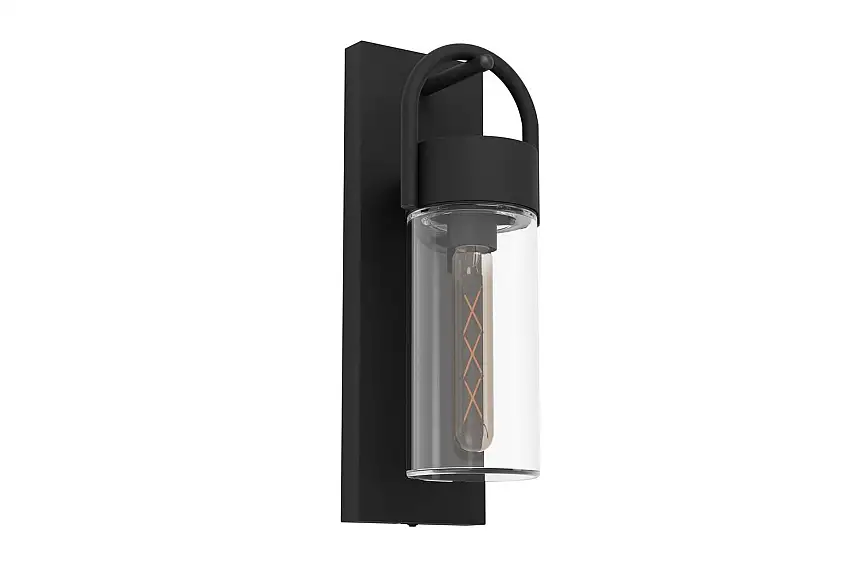 Eglo Vägglampa Utebelysning Eglo Carraro Svart/Klar Svart