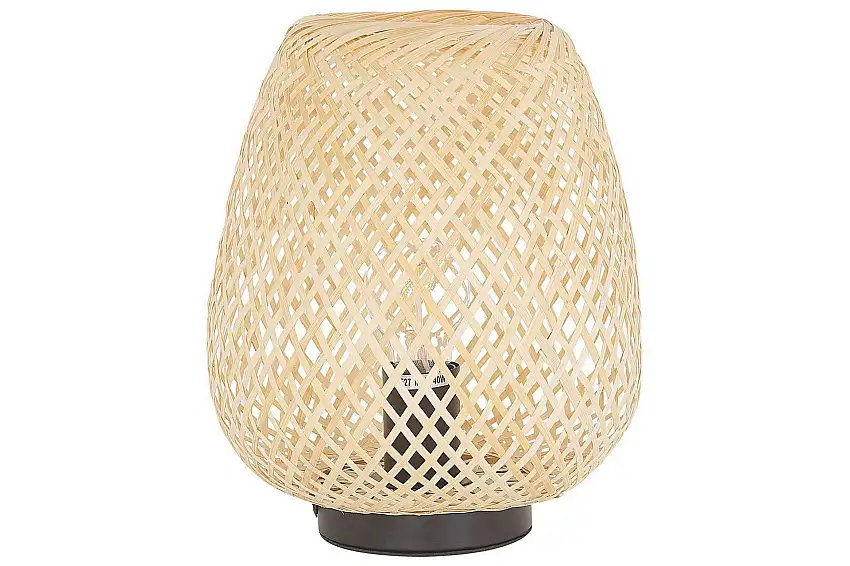 Bomu Bordslampa 30 cm E27 Ljus trä/Vit