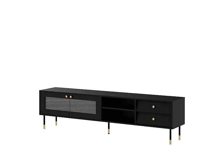 Akilesh Tv-bänk 200 cm Svart