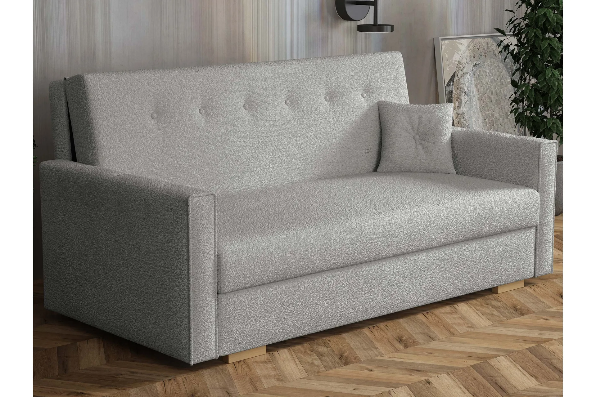 Ajiz Bäddsoffa 3-sits i Bouclé Grå