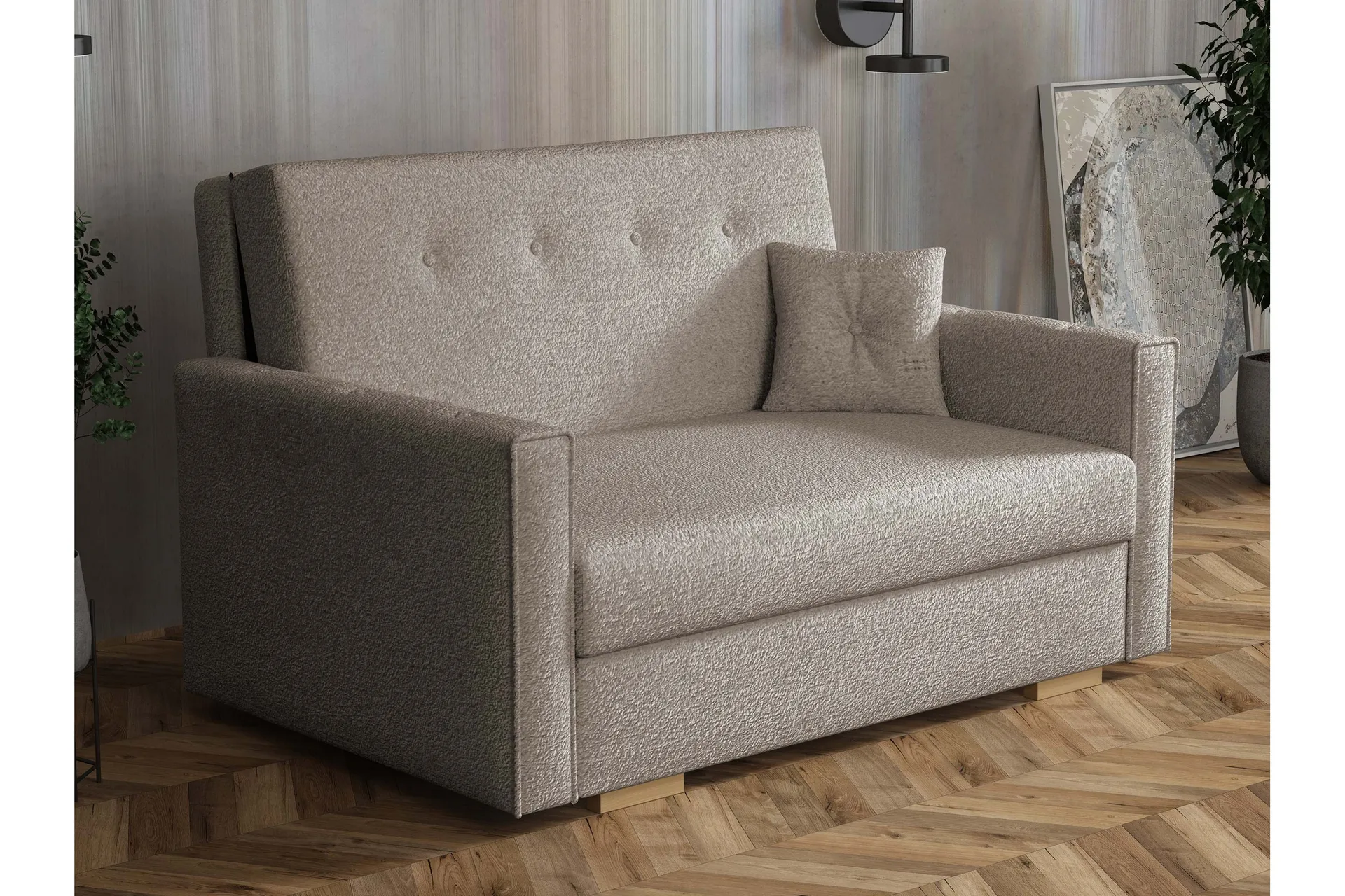 Ajiz Bäddsoffa 2-sits i Bouclé Grå
