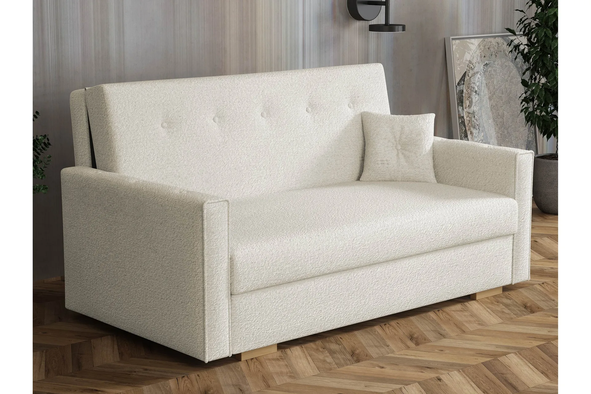 Ajiz Bäddsoffa 3-sits i Bouclé Beige