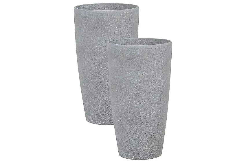 Trädgårdskruka Abdera set om 2 Grå, 31x31x58 cm