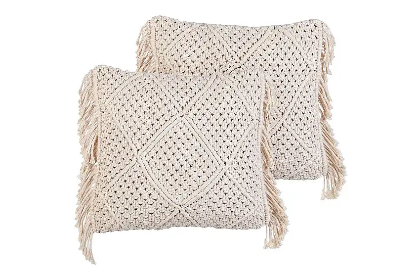 Prydnadskuddar Besham set om 2 Beige Beige