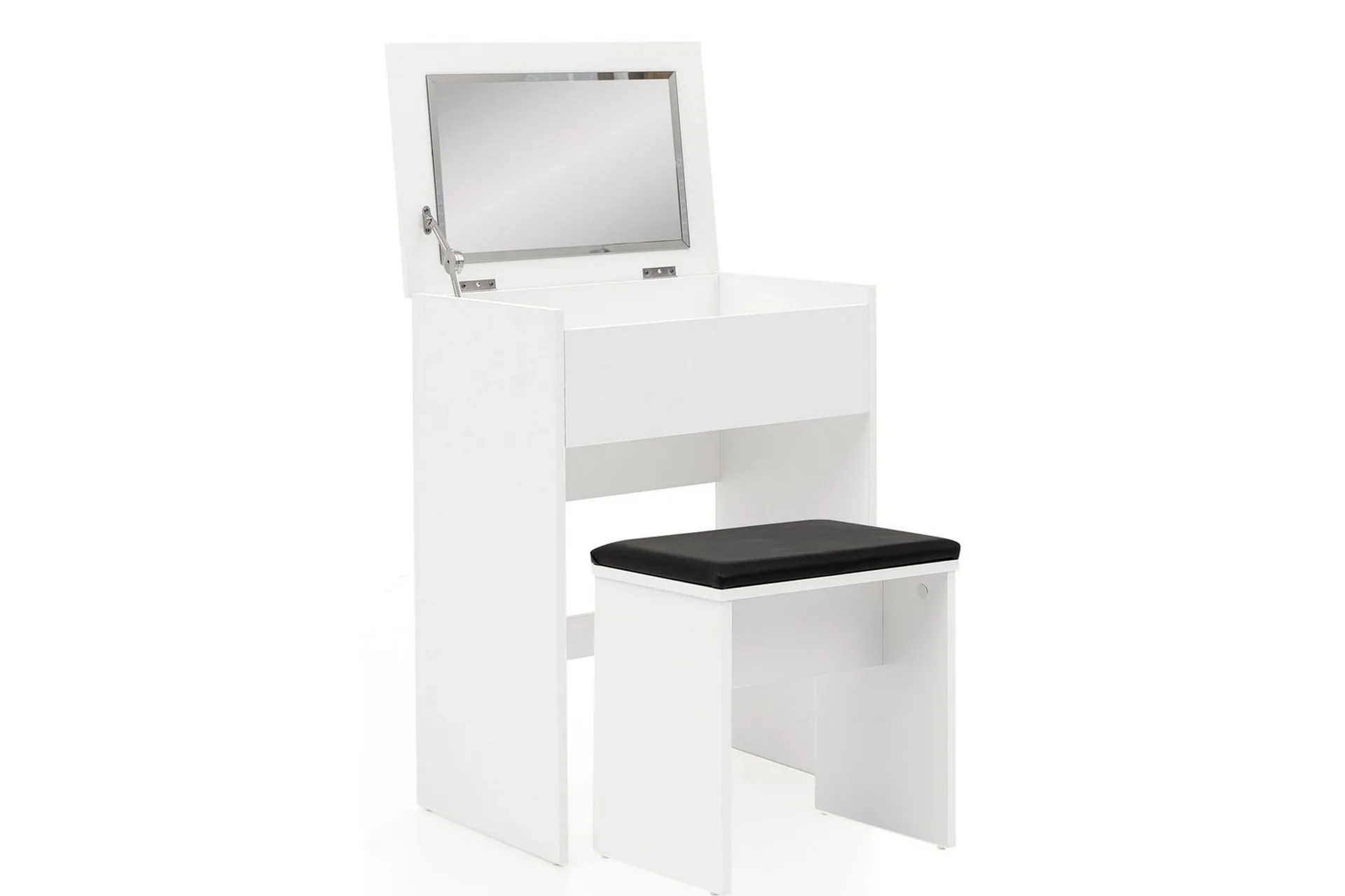 Sminkbord Wohnling Förvaringsutrymme för Osmetic White med spegelpall klassiskt modern