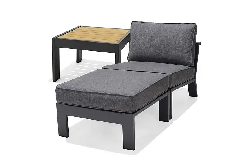 Utomhusmöbelgrupp Lifestyle Garden PALAU Sidostol + ottoman + sidobord 60 cm