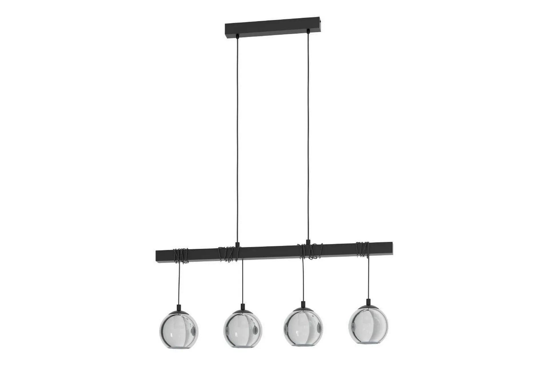 Takpendel Eglo Argallo Svart/Transparent med 4 Lampor