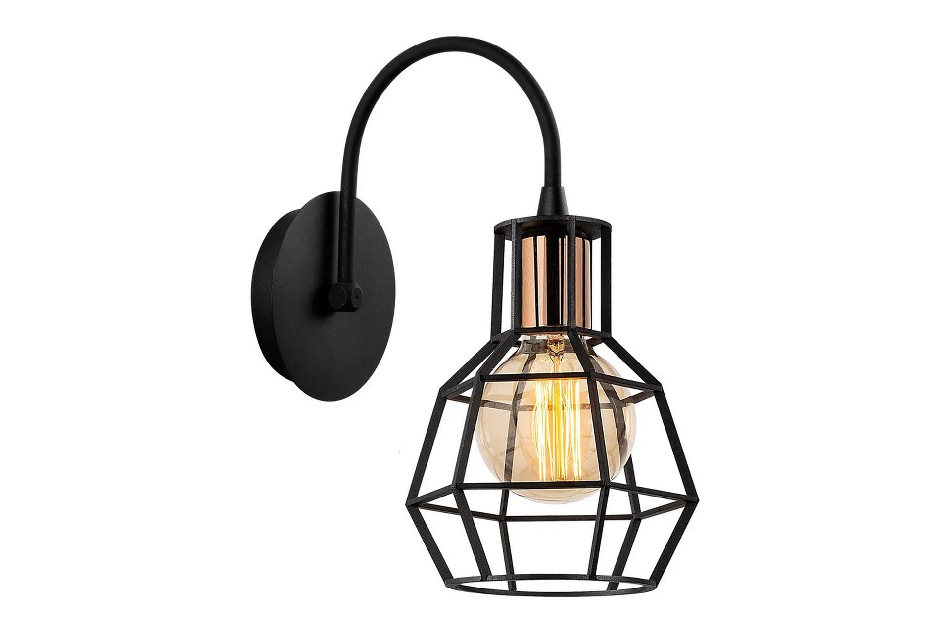 Vägglampa Halieland Svart / Brons