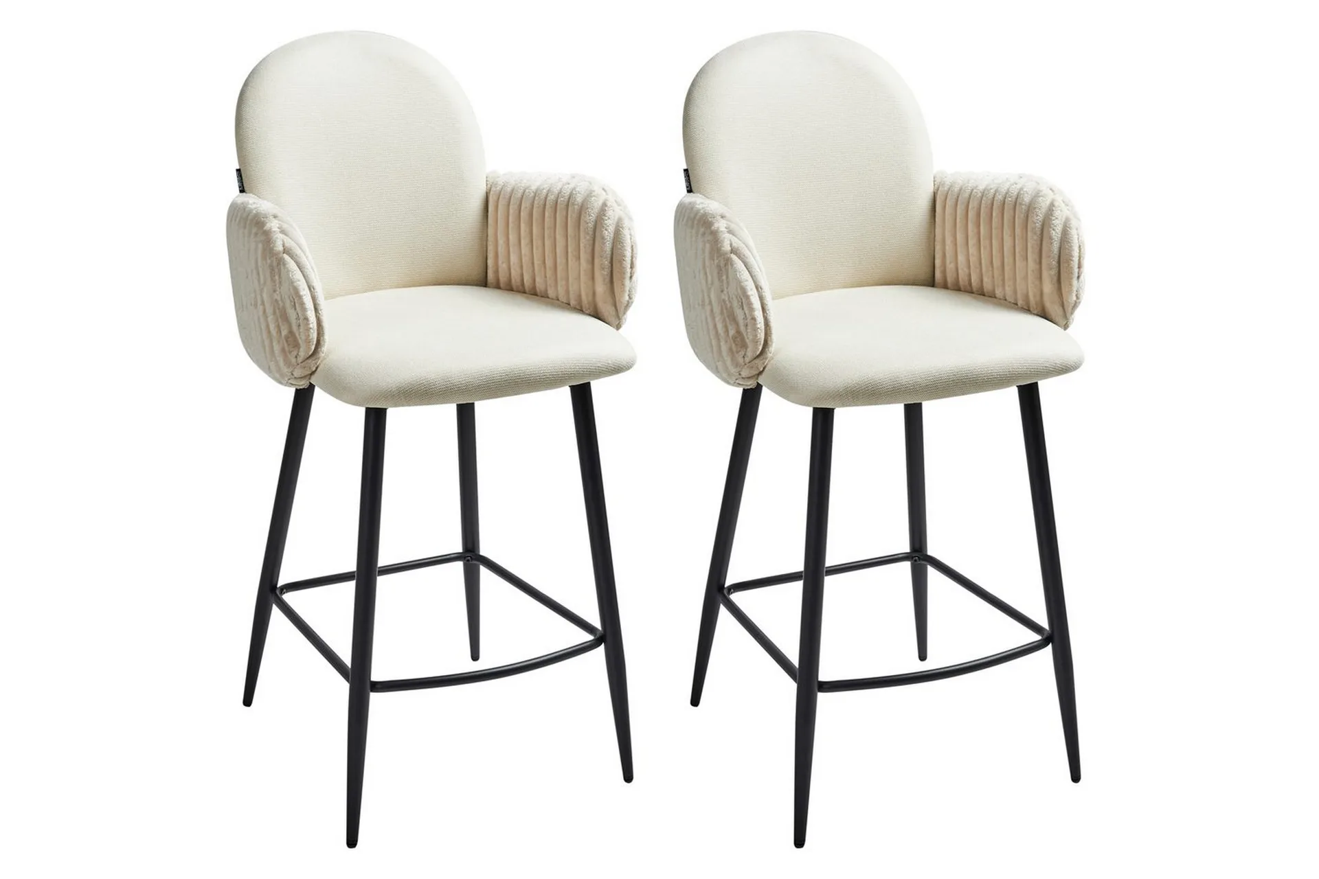 Set med 2 barstolar Amity Ljusbeige, svart