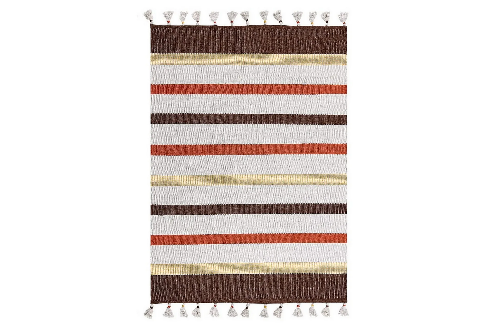 Plattvävd Hisarli Brun, gul, orange, beige, 160x230 cm
