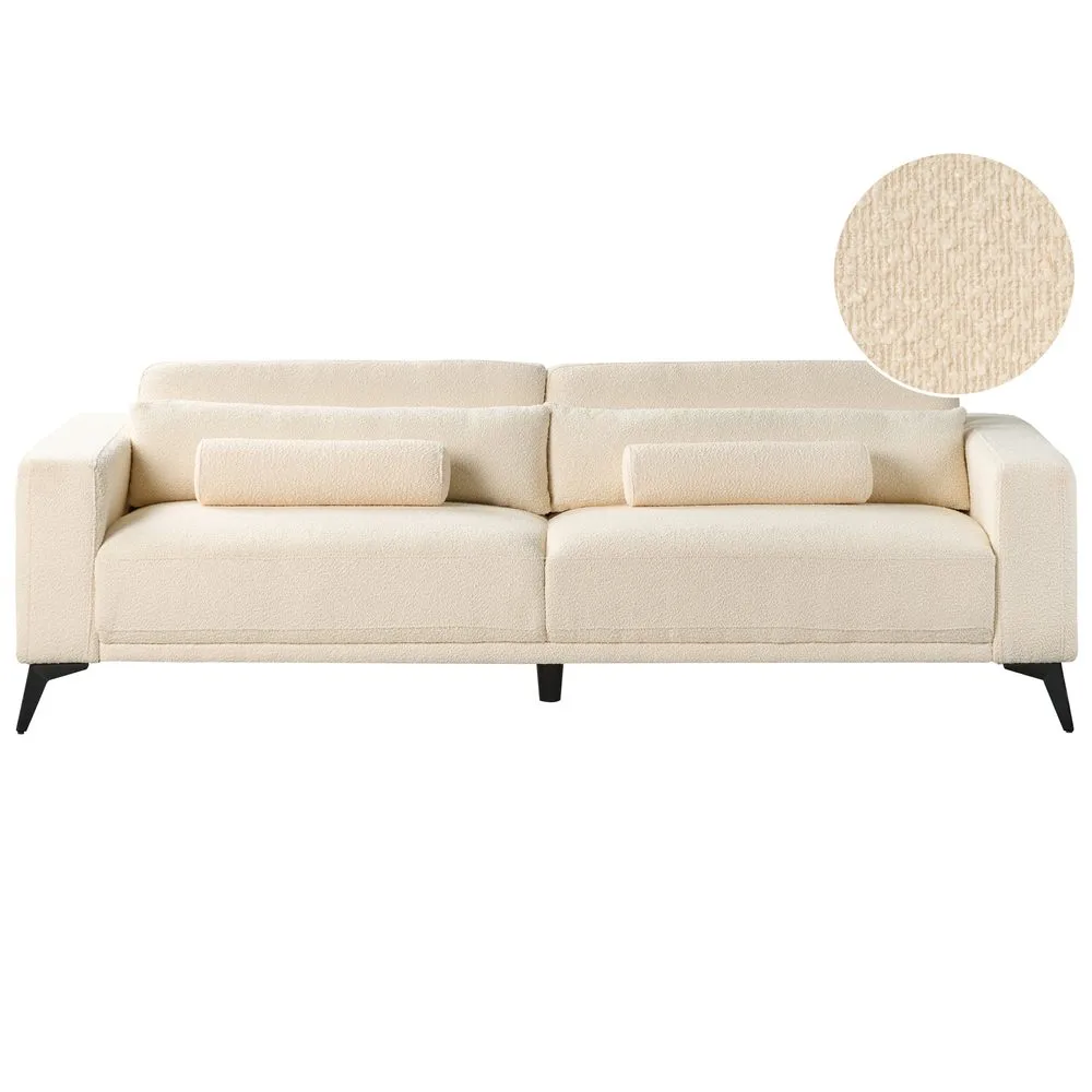 3-sits soffa Ange Vit, Svart/Bouclé